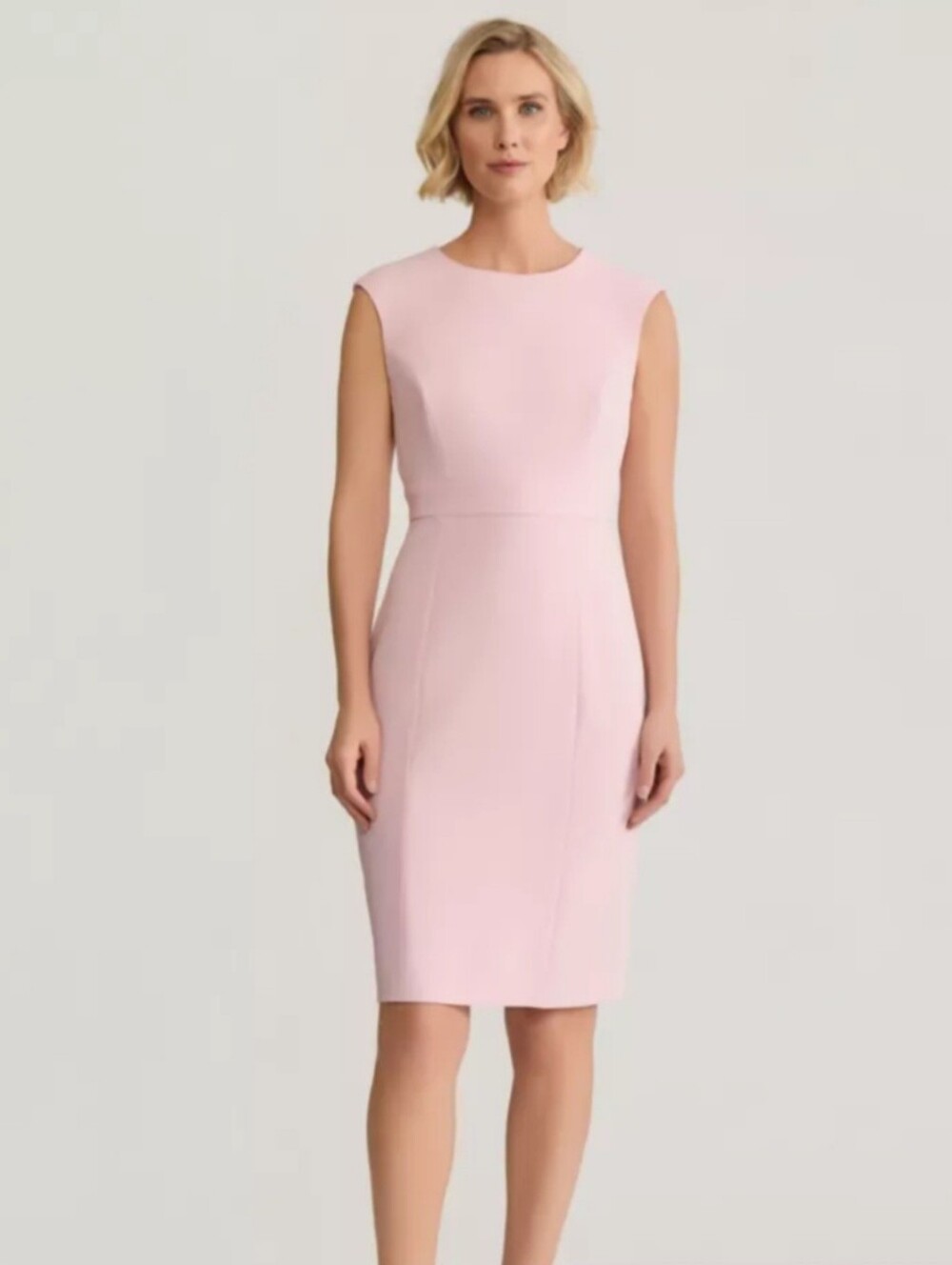 Kasper Pale Pink Cap-Sleeve Sheath Dress